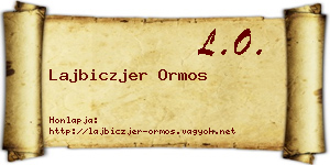 Lajbiczjer Ormos névjegykártya